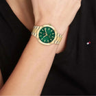 Γυναικείο Ρολόι Tommy Hilfiger Georgia 1782820 με Χρυσό Μπρασελέ & Πράσινο Καντράν
