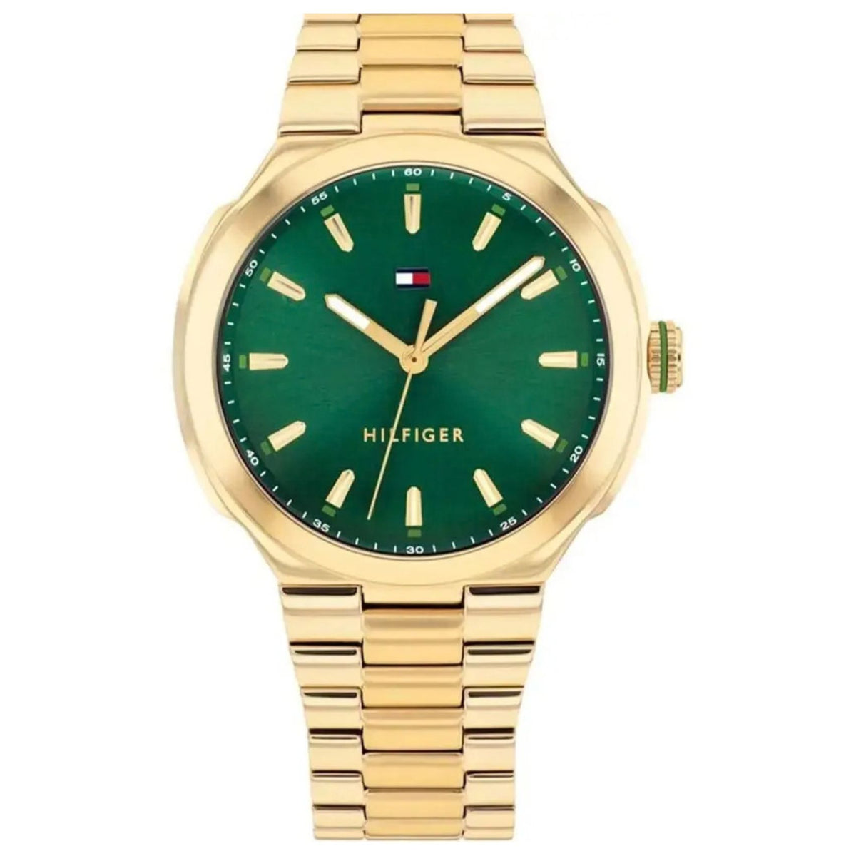 Γυναικείο ρολόι Tommy Hilfiger Georgia 1782820 με χρυσό μπρασελέ και πράσινο καντράν