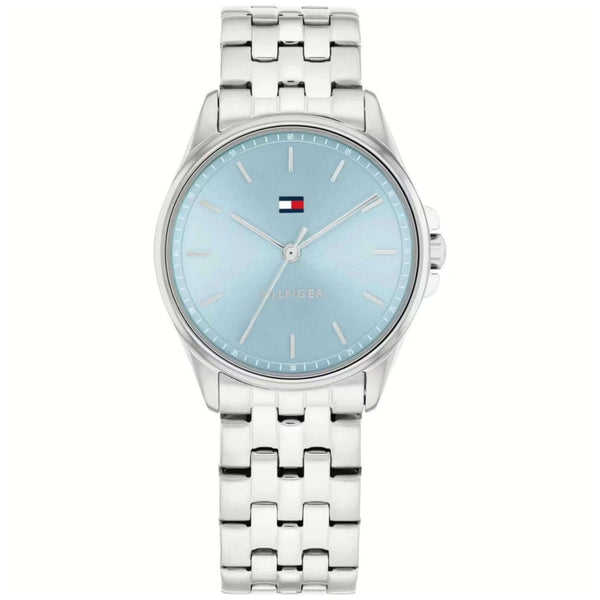 Γυναικείο ρολόι Tommy Hilfiger Jade 1782771 με ασημί ατσάλινο μπρασελέ και γαλάζιο καντράν 30mm.