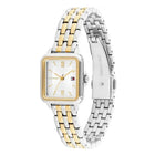 Γυναικείο Ρολόι Tommy Hilfiger Mia 1782861 Τετράγωνο Με Ασημί-Χρυσό Μπρασελέ & Ασημί Καντράν