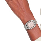 Γυναικείο Ρολόι Tommy Hilfiger Mia 1782914 Τετράγωνο Με Ασημί Μπρασελέ & Ροζ Φίλντισι Καντράν