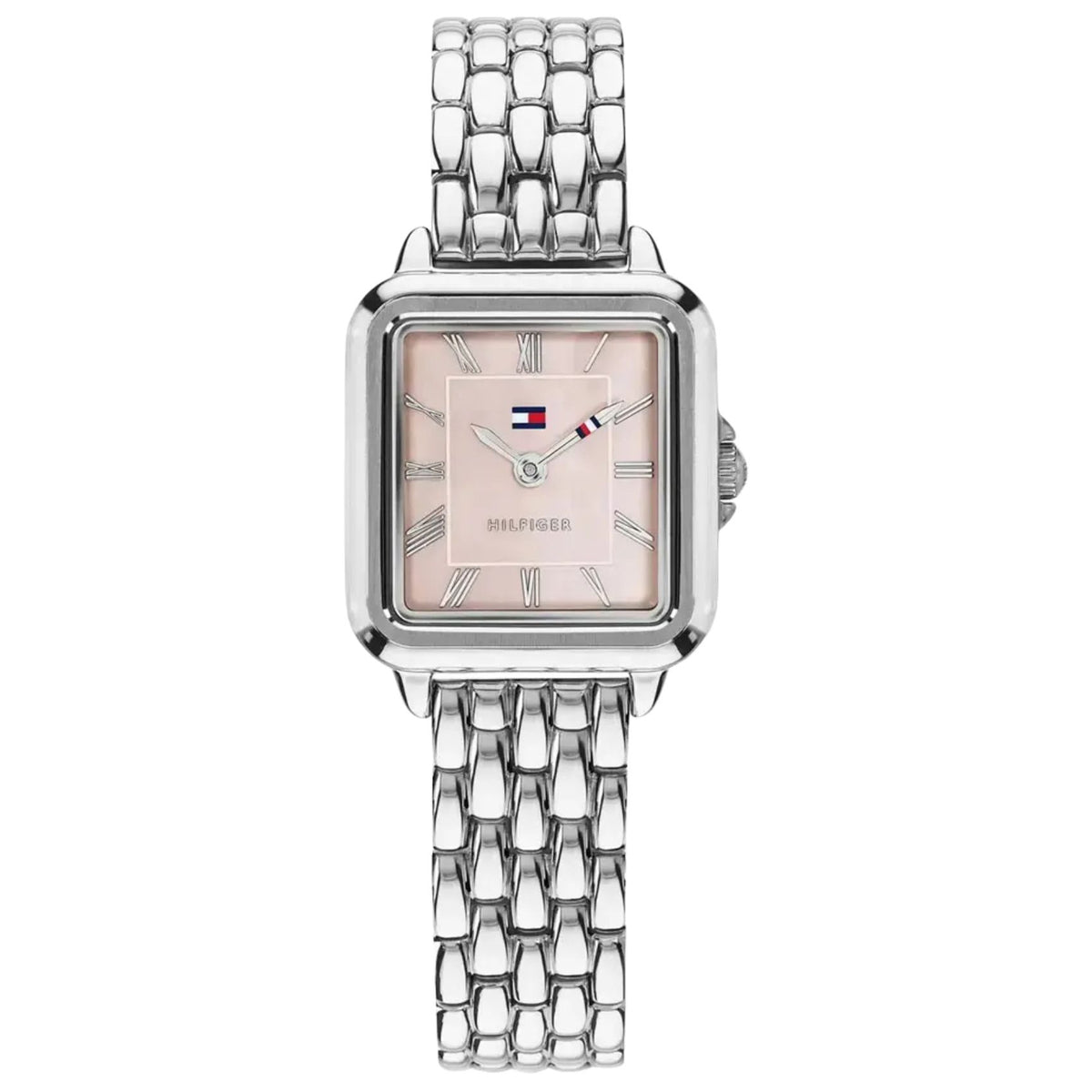 Γυναικείο ρολόι Tommy Hilfiger Mia 1782914 με ασημί μπρασελέ και ροζ φίλντισι καντράν