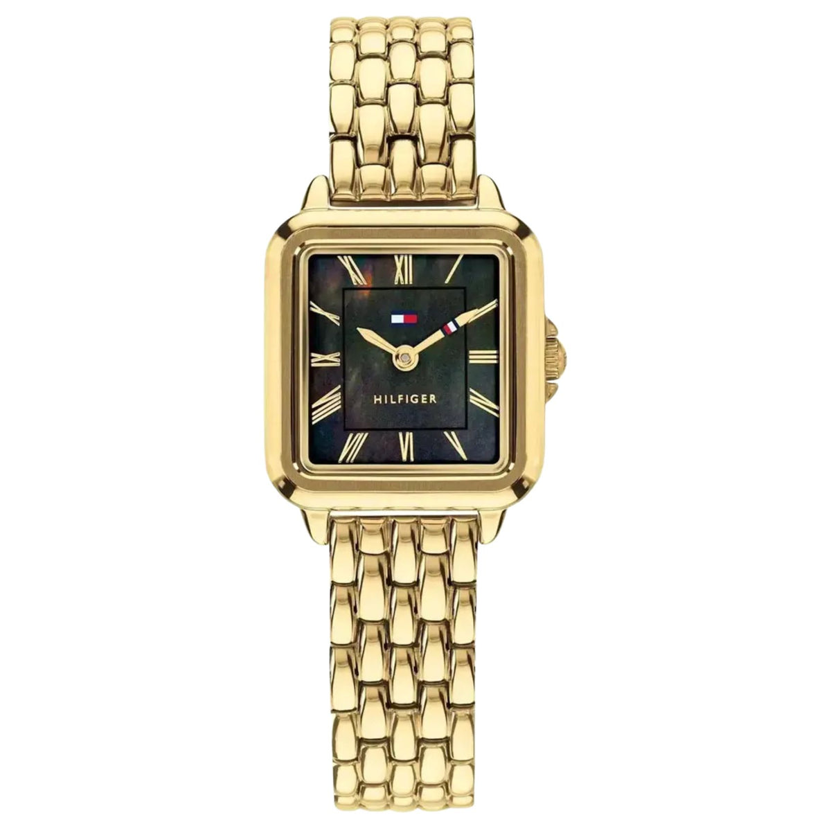Γυναικείο ρολόι Tommy Hilfiger Mia 1782916 με χρυσό μπρασελέ και μαύρο φίλντισι καντράν