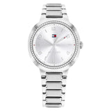 Γυναικείο ρολόι Tommy Hilfiger Savannah 1782899 με ασημί μπρασελέ από ανοξείδωτο ατσάλι, ασημί καντράν 32mm και ζιργκόν.