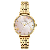 Γυναικείο ρολόι Vogue Bliss Mini 2020617043 με χρυσό μπρασελέ από ανοξείδωτο ατσάλι, ροζ φίλντισι καντράν 27mm με ζιργκόν και χρυσούς δείκτες.