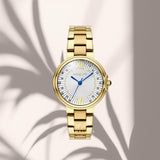 Γυναικείο ρολόι Vogue Carmen Mini 2020616041 με ασημί καντράν και χρυσό ατσάλινο μπρασελέ με διακριτικό ζιργκόν.