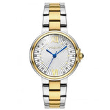 Γυναικείο ρολόι Vogue Carmen Mini 2020616061 με δίχρωμο μπρασελέ σε χρυσό και ασημί, ασημί καντράν με ζιργκόν, μπλε δείκτες και κάσα 32mm