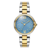 Γυναικείο ρολόι Vogue Carmen Mini 2020616062 με δίχρωμο μπρασελέ χρυσό και ασημί και γαλάζιο καντράν με ζιργκόν 32mm.