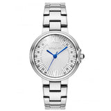 Γυναικείο ρολόι Vogue Carmen Mini 2020616081 με ασημί μπρασελέ από ανοξείδωτο ατσάλι, ασημί καντράν με ζιργκόν και μπλε δείκτες, κάσα διαμέτρου 32mm.
