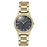 Γυναικείο ρολόι Vogue Corine 2020615741 με χρυσό ατσάλινο μπρασελέ, μαύρο καντράν 30mm και ένδειξη ημερομηνίας, με ορυκτό κρύσταλλο ειδικής σκλήρυνσης.