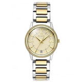 Γυναικείο ρολόι Vogue Corine 2020615762 με δίχρωμο μπρασελέ σε ασημί και χρυσό, σαμπανί καντράν και χρυσή κάσα διαμέτρου 30mm με ένδειξη ημερομηνίας