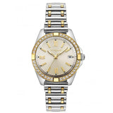 Γυναικείο ρολόι Vogue Liz Mini 2020615861 με δίχρωμο μπρασελέ σε ασημί και χρυσό, σαμπανί καντράν διαμέτρου 34mm και κάσα με λαμπερά ζιργκόν