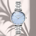 Ρολόι Vogue New Bliss 2020616384 με Ασημί Μπρασελέ & Γαλάζιο Φίλντισι Καντράν