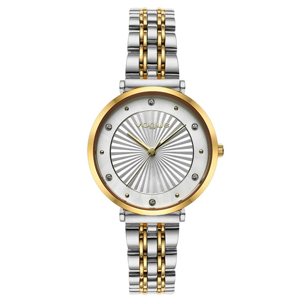Γυναικείο ρολόι Vogue New Bliss 2020815362 με δίχρωμο ασημί-χρυσό μπρασελέ από ανοξείδωτο ατσάλι, ασημί καντράν 32mm και μηχανισμό μπαταρίας quartz.