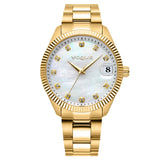 Γυναικείο ρολόι Vogue Reina Medium 2020614243 με χρυσό ατσάλινο μπρασελέ, λευκό φίλντισι καντράν διαμέτρου 31mm και ορυκτό κρύσταλλο ειδικής σκλήρυνση