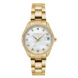 Γυναικείο ρολόι Vogue Reina Mini 2020614346 με χρυσό ατσάλινο μπρασελέ και λευκό φίλντισι καντράν 27mm με ένδειξη ημερομηνίας.