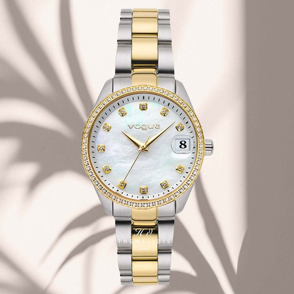 Ρολόι Vogue Reina Mini 2020614364 Με Δίχρωμο Μπρασελέ και Λευκό Φίλντισι Καντράν