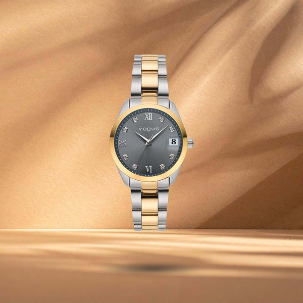 Ρολόι Vogue Reina Mini 2020614366 Δίχρωμο Μπρασελέ & Γκρι Καντράν