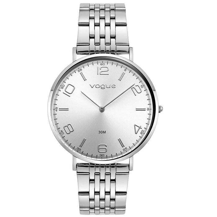 Γυναικείο ρολόι Vogue Unique 2020650681 με ασημί μπρασελέ, ασημί καντράν και κάσα 41mm.
