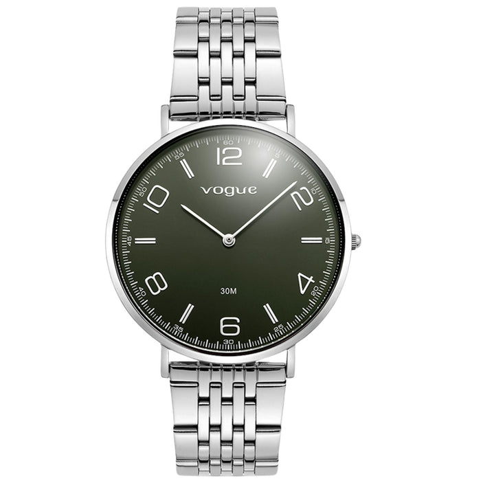 Γυναικείο ρολόι Vogue Unique 2020650683 με ασημί μπρασελέ, μαύρο καντράν και κάσα 41mm.