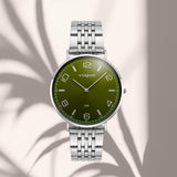 Vogue Unique 2020650685 ασημί μπρασελέ και πράσινο καντράν.