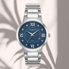 Ρολόι Vogue Valerie 2020614882 Με Ασημί Μπρασελέ & Μπλε Καντράν