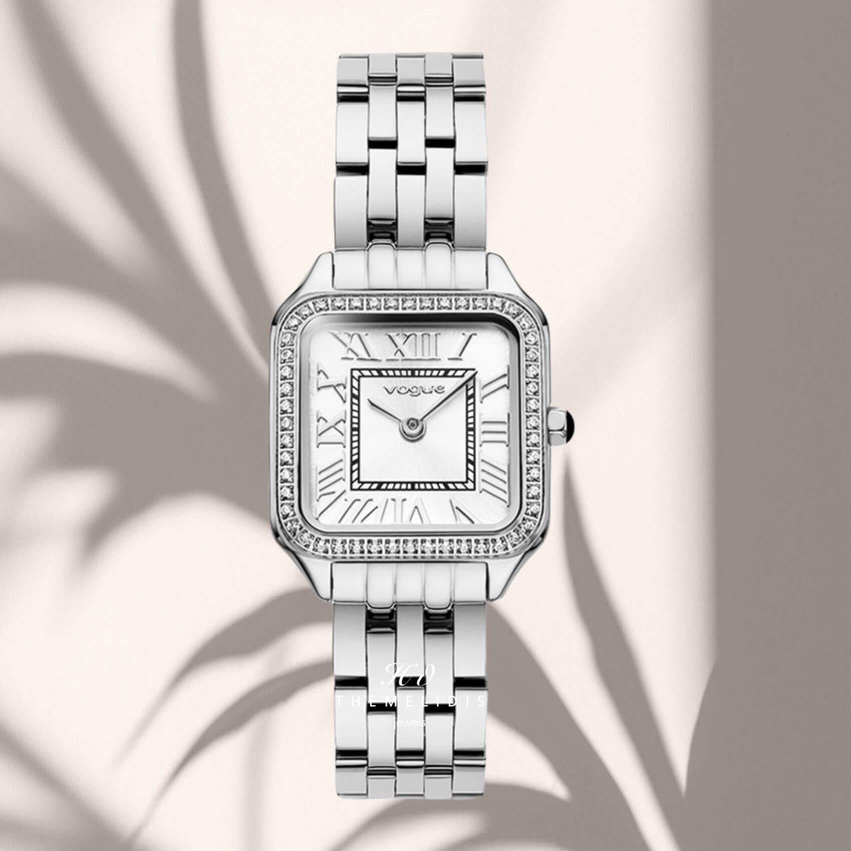 VOGUE Victoria Mini 2020615581 ασημί μπρασελέ και λευκό καντράν.