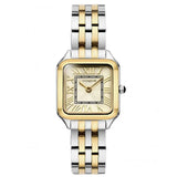 Γυναικείο ρολόι Vogue Victoria Mini 2020615661 με δίχρωμο μπρασελέ σε ασημί και χρυσό, σαμπανί καντράν και χρυσή τετράγωνη κάσα 22x28mm