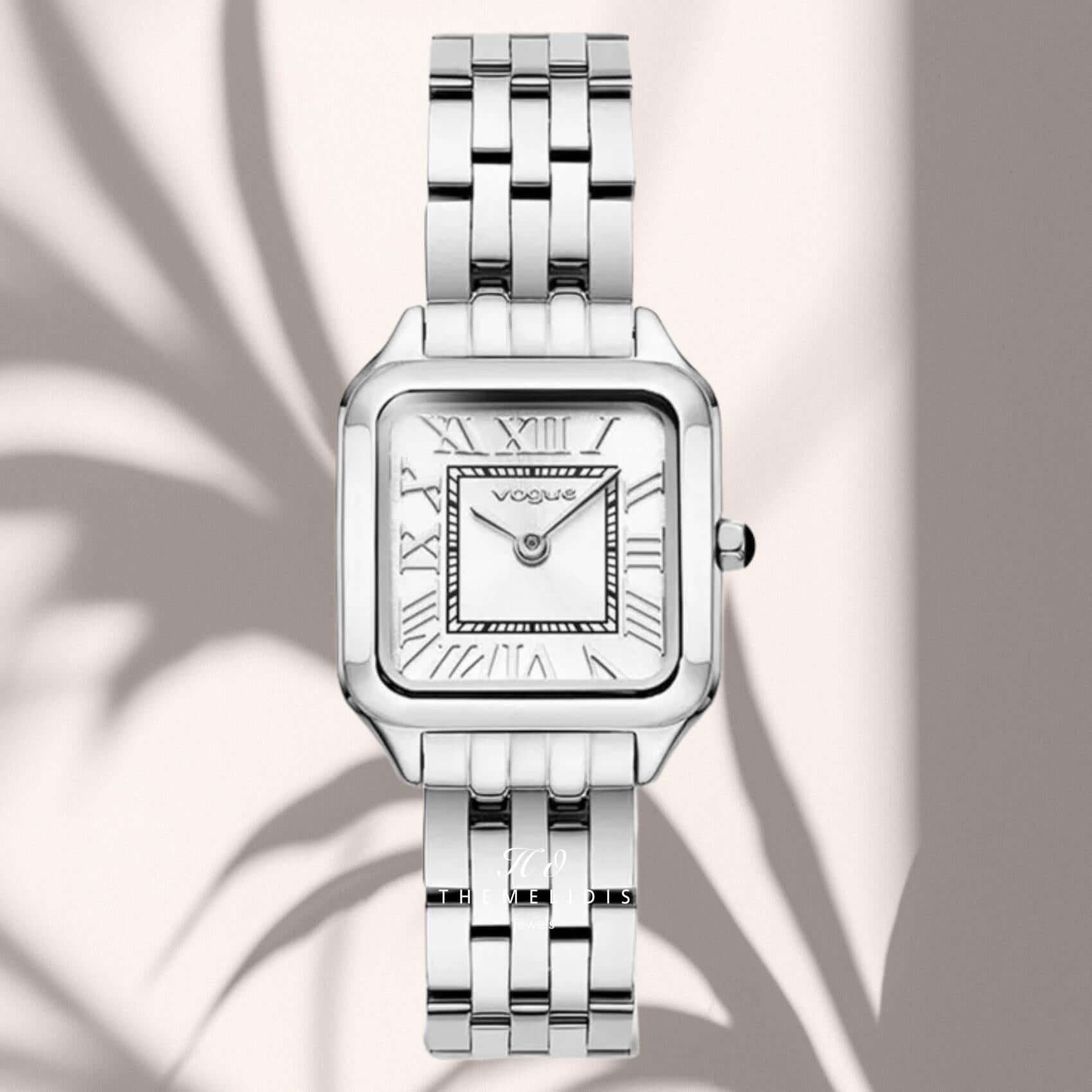 Φωτογραφία του γυναικείου ρολογιού Vogue Victoria Mini 2020615681 με ασημί μπρασελέ και λευκό καντράν, αναδεικνύοντας τη minimal και κομψή αισθητική του