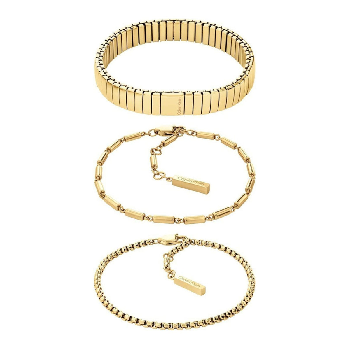 ρία διαφορετικά χρυσά βραχιόλια σετ Calvin Klein 35000838 για layering