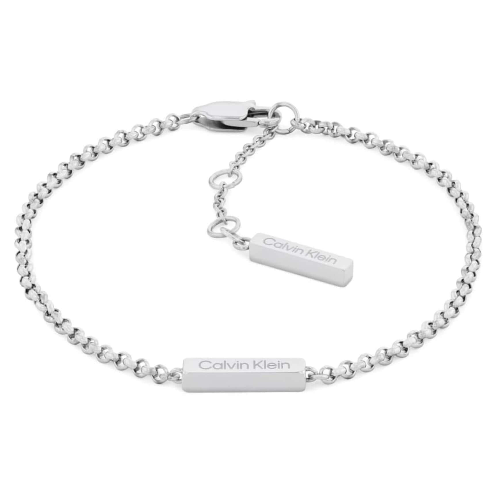 Βραχιόλι με ταυτότητα από το γυναικείο set Calvin Klein 35000796 σε ασημί χρώμα.