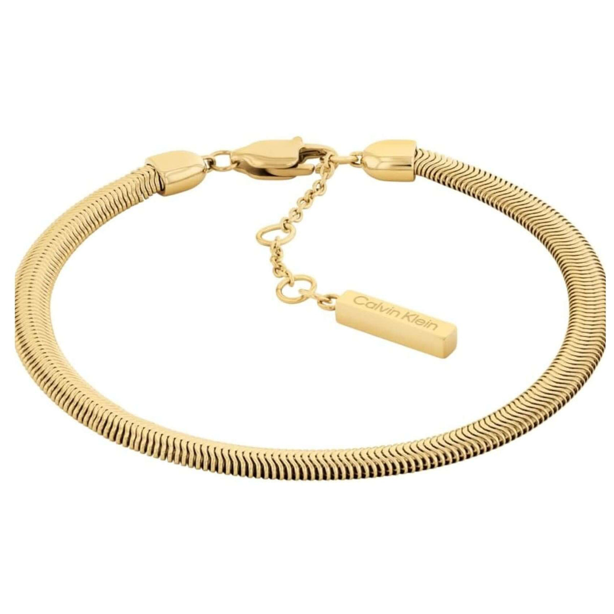 Snake chain βραχιόλι από το γυναικείο set Calvin Klein 35000797 σε χρυσό χρώμα.