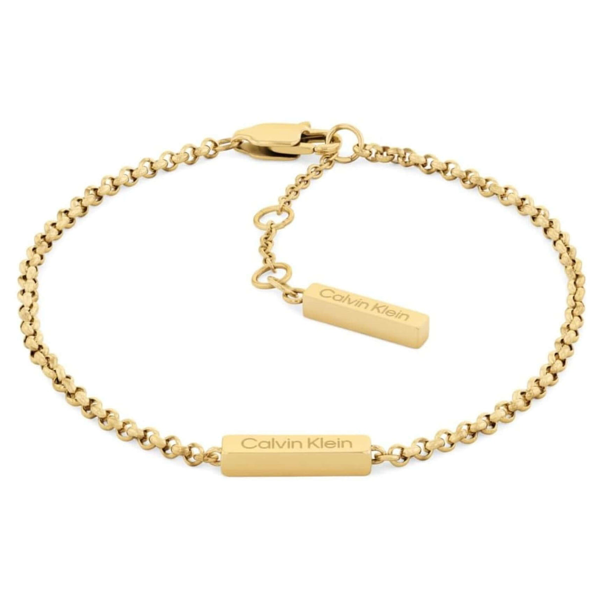 Βραχιόλι με ταυτότητα από το γυναικείο set Calvin Klein 35000797 σε χρυσό χρώμα.