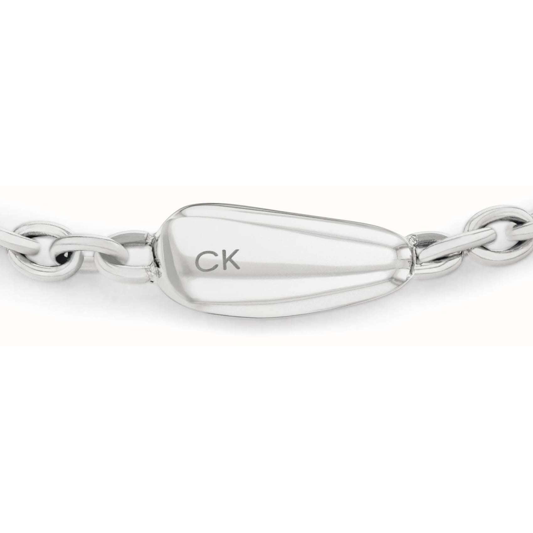 Γυναικείο βραχιόλι Calvin Klein 35000603 ατσάλινο ασημί, κοντινή λήψη.