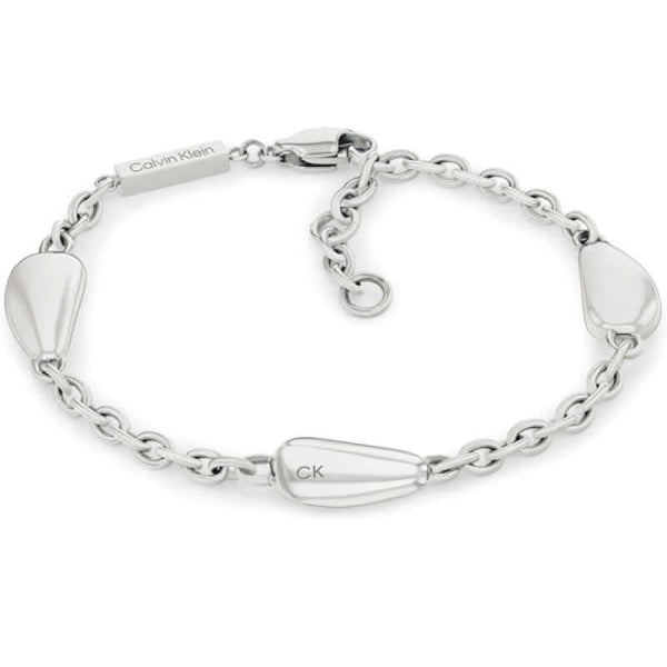 Γυναικείο βραχιόλι Calvin Klein 35000603 ατσάλινο ασημί με ενσωματωμένα στοιχεία σε σχήμα δάκρυ.