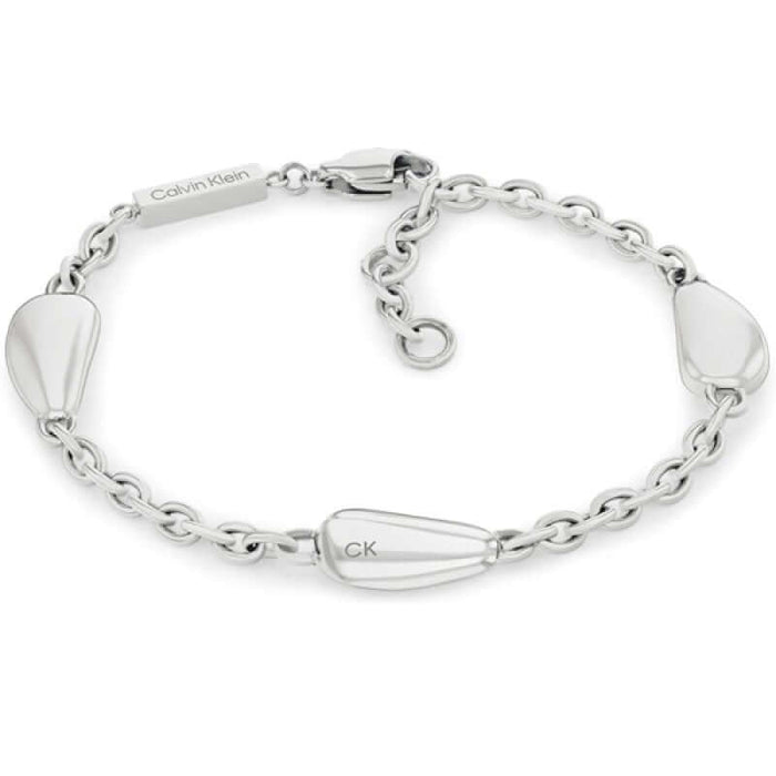 Γυναικείο βραχιόλι Calvin Klein 35000603 ατσάλινο ασημί με ενσωματωμένα στοιχεία σε σχήμα δάκρυ.