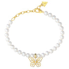 Γυναικείο Βραχιόλι Guess Borboleta JUBB06124JWYGL με Πέρλες & Πεταλούδα