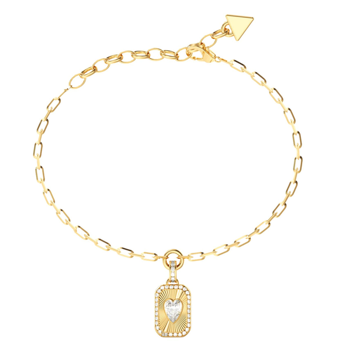 Γυναικείο βραχιόλι Guess Crystal Love JUBB06358JWYGL χρυσό με charm καρδιάς και πέτρες