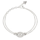 Βραχιόλι Guess Marina JUBB06222JWRHL Ασημί με Διπλή Αλυσίδα