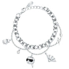 Βραχιόλι Karl Lagerfeld Charms KLAYD12 Ασημί με Κρεμαστά Charms