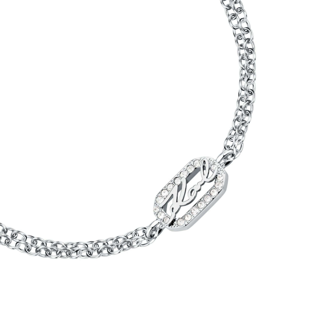 Βραχιόλι Karl Lagerfeld Crystals KLAYC33 Ασημί με Λευκές Πέτρες