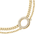 Βραχιόλι Karl Lagerfeld Crystals KLAYC56 Χρυσό με Διπλή Αλυσίδα και Πέτρες