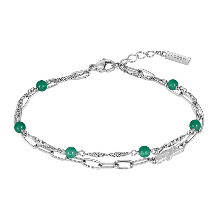 Γυναικείο βραχιόλι Lacoste 2040457 σε ασημί χρώμα.