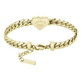 Γυναικείο βραχιόλι Lacoste 2040464 ατσάλινο σε χρυσό χρώμα με σχέδιο καρδιάς, πίσω όψη