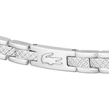 Γυναικείο βραχιόλι Lacoste 2040466 χειροπέδα ατσάλινο σε ασημί χρώμα από ανοξείδωτο ατσάλι, κοτνινό.