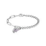 Γυναικείο Βραχιόλι Lacoste Ατσάλινο Ασημί με Ροζ Κρυστάλλους 2040554