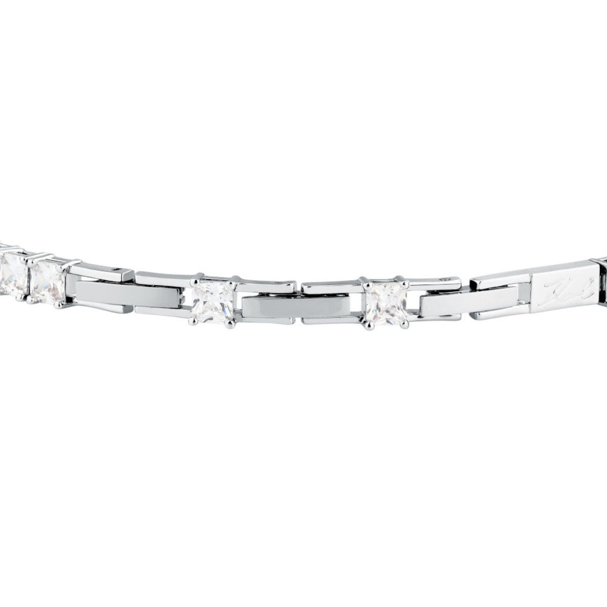 Κούμπωμα με πλακέτα Karl στο βραχιόλι tennis Karl Lagerfeld Light KLBKE13