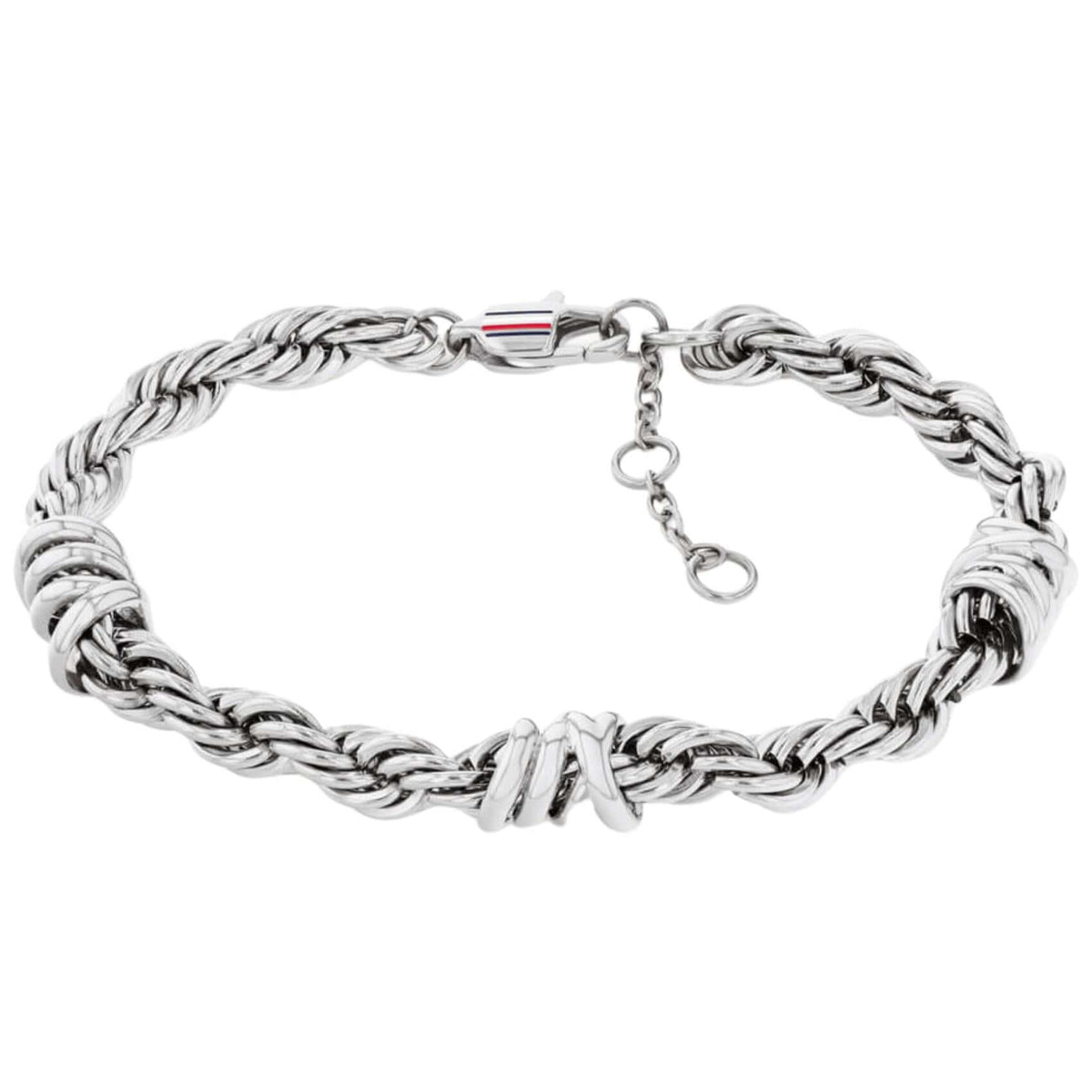 Γυναικείο βραχιόλι Tommy Hilfiger 2781025 από ανοξείδωτο ατσάλι σε ασημί χρώμα με twisted rope σχέδιο.