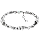 Γυναικείο βραχιόλι Tommy Hilfiger 2781025 από ανοξείδωτο ατσάλι σε ασημί χρώμα με twisted rope σχέδιο.