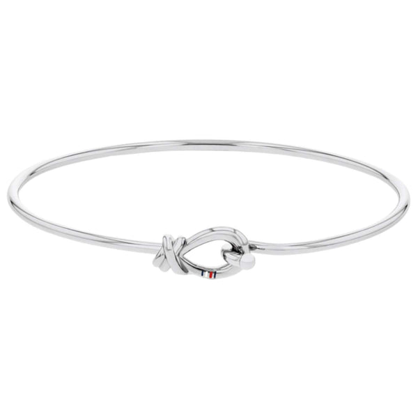 Γυναικείο βραχιόλι Tommy Hilfiger 2781027 από ανοξείδωτο ατσάλι σε ασημί χρώμα με σχέδιο χειροπέδας και ναυτικό κόμπο.